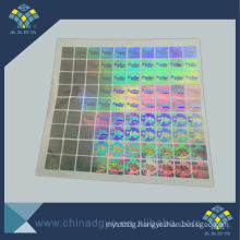 Hot Stapming Warranty Hologram UV Pattern Paper Sticker with Barcode and Micro Text